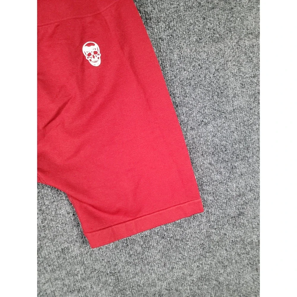 Gymreaper Infinity Seamless Shorts XL Womens Red Stretch Gym Fitness Scrunch Fit